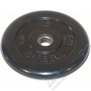 Диск обрезиненый черный MB Barbell MB31-5 d-31мм 5кг