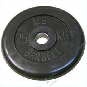 Диск обрезиненый черный MB Barbell MB26-25 d-26мм 25кг
