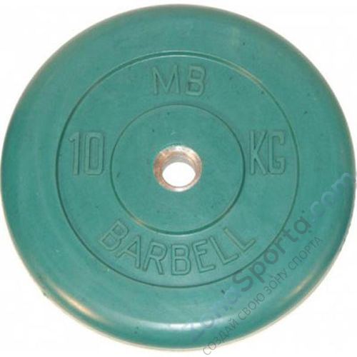 Диск обрезиненый цветной MB Barbell MB50-10 d-50мм 10кг