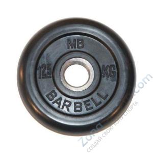 Диск обрезиненый черный MB Barbell MB26-1,25 d-26мм 1,25кг