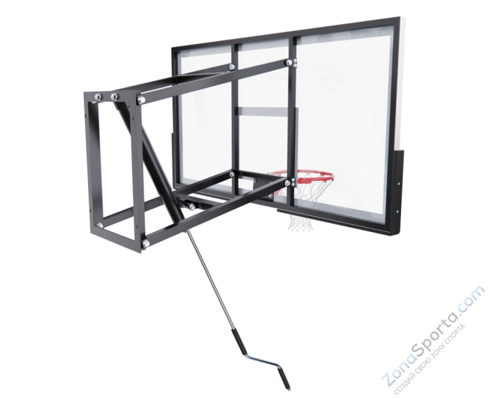 Баскетбольный щит DFC со съёмным регулятором высоты, стекло 8 мм, 152 х 80 см