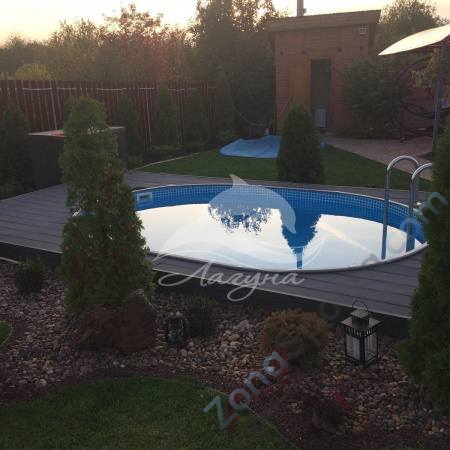 Бассейн Лагуна ТМ247 овальный вкапываемый 5,5 х 3,05 х 1,25 м