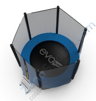 Батут Evo Jump External 6ft (Blue) с нижней сетью
