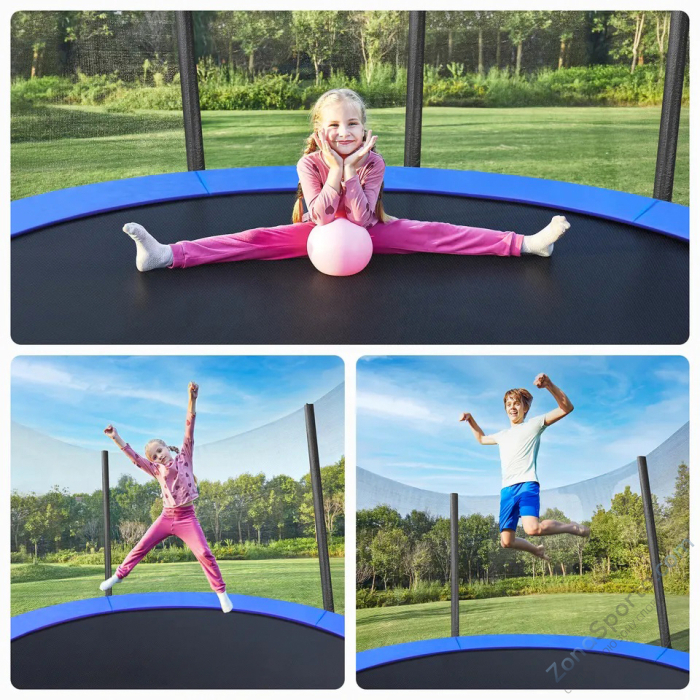 Батут с защитной сеткой Perfetto Sport Premium Strong 14 диаметр 4,3 м зелёный