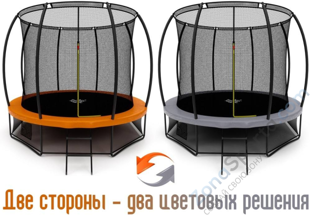 Батут Triumph Nord Премиальный Серый/Оранжевый 305 см