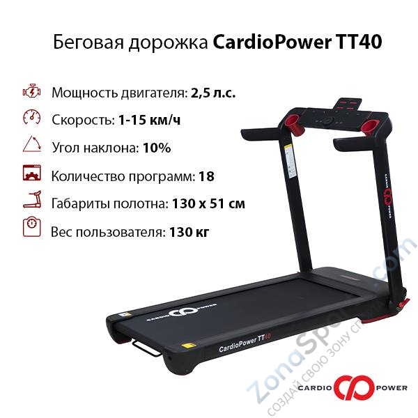 Беговая дорожка CardioPower TT40