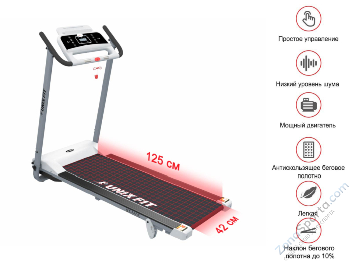 Беговая дорожка Unix Fit ST-560E White Беговая дорожка Unix Fit ST-560E White