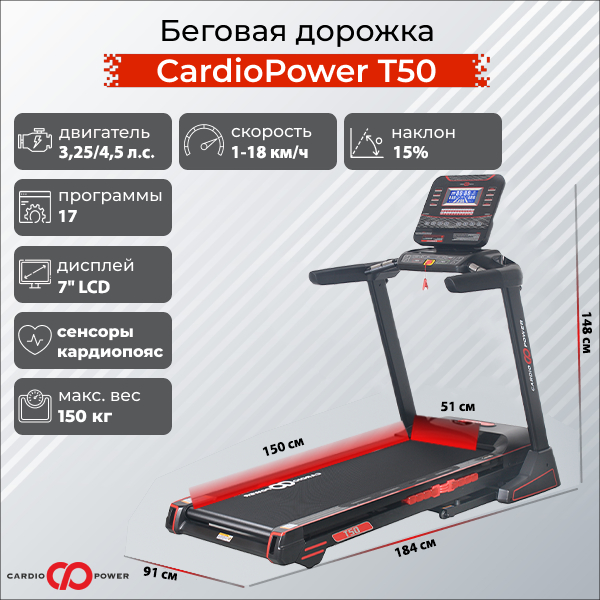 Беговая дорожка CardioPower T50 (2023)