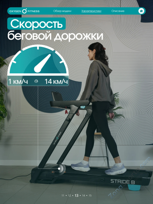 Беговая дорожка домашняя Oxygen Fitness Stride (черный)