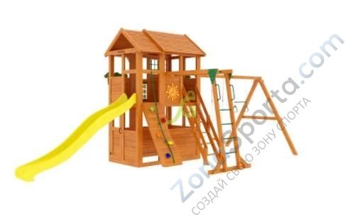 Деревянная детская площадка для дачи Igragrad Клубный домик 2 с рукоходом