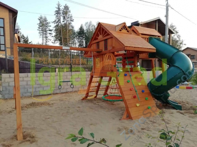 Деревянная детская площадка для дачи Igragrad Крепость Фани Deluxe 2