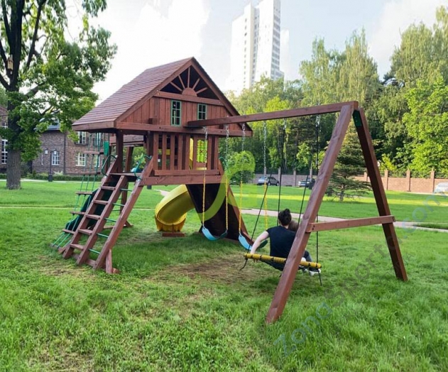 Деревянная детская площадка для дачи Igragrad Крепость Фани Deluxe 2