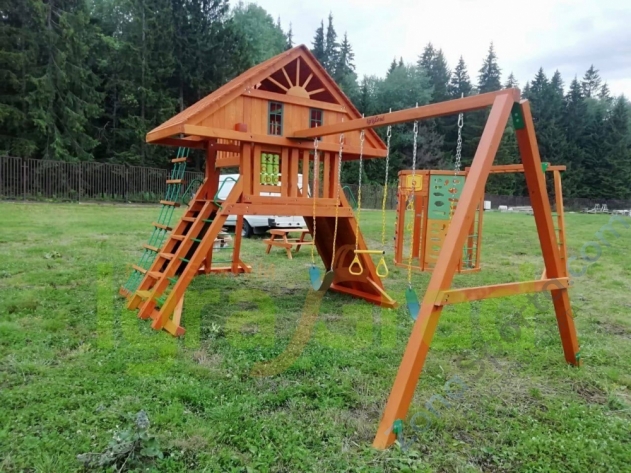 Деревянная детская площадка для дачи Igragrad Крепость Фани Deluxe