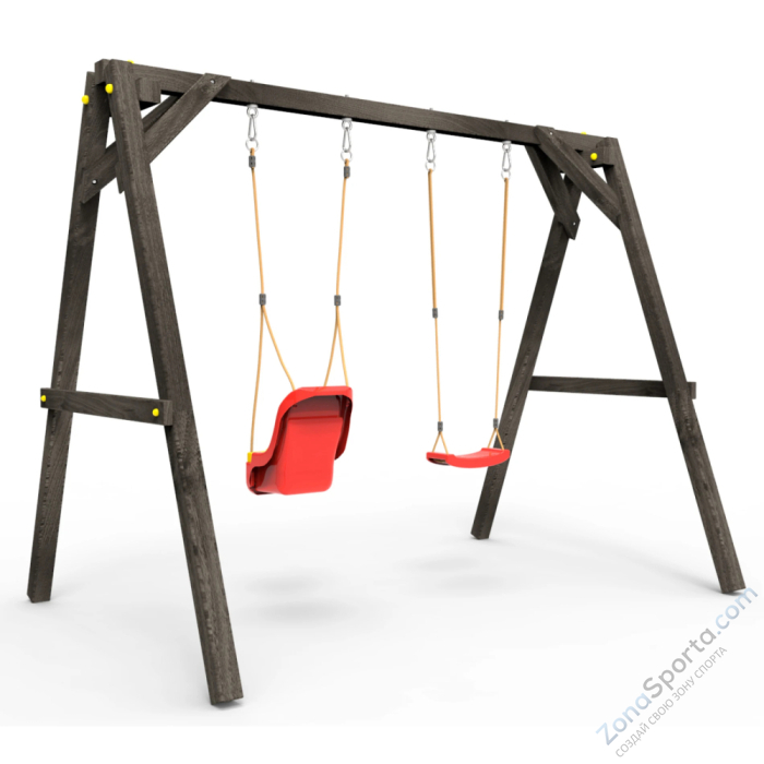 Деревянные качели Пикник 2 Black (качели для малышей качели долька) Деревянные качели Пикник 2 Black (качели для малышей качели долька)