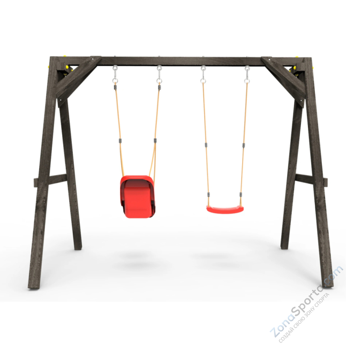 Деревянные качели Пикник 2 Black (качели для малышей качели долька) Деревянные качели Пикник 2 Black (качели для малышей качели долька)