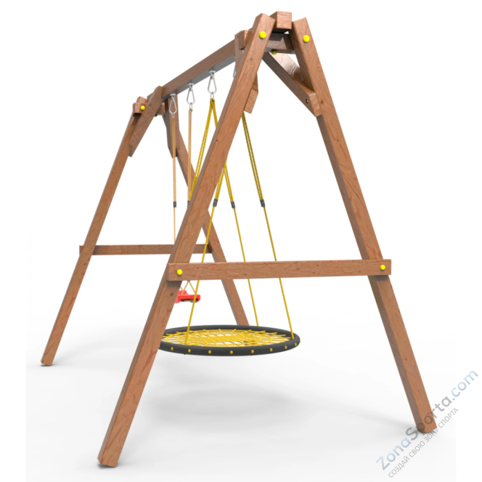 Деревянные качели Пикник 2 Оптимус (качели гнездо 1м качели долька) Деревянные качели Пикник 2 Оптимус (качели гнездо 1м качели долька)