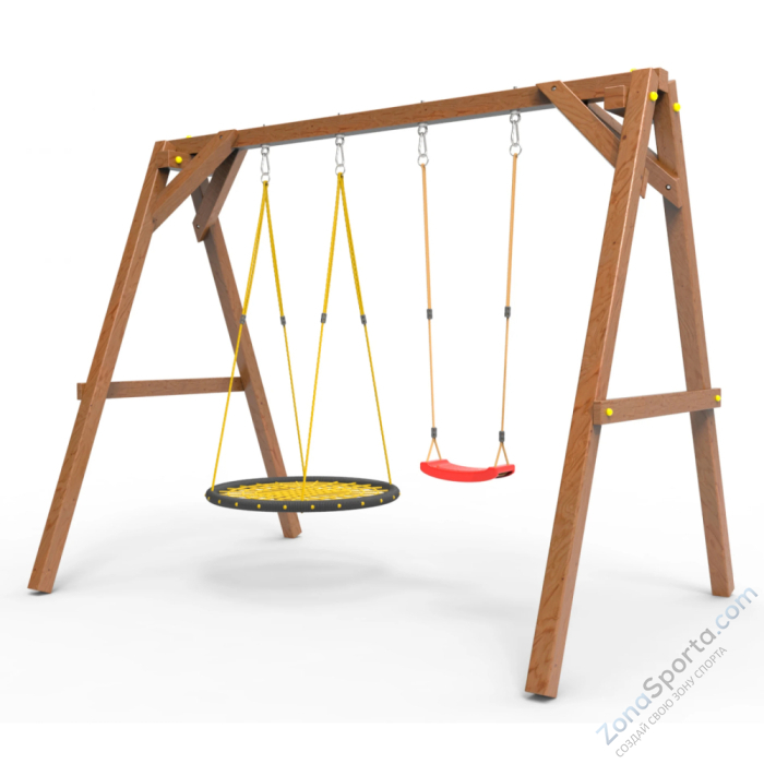 Деревянные качели Пикник 2 Оптимус (качели гнездо 1м качели долька) Деревянные качели Пикник 2 Оптимус (качели гнездо 1м качели долька)