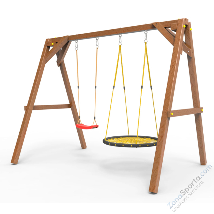 Деревянные качели Пикник 2 Оптимус (качели гнездо 1м качели долька) Деревянные качели Пикник 2 Оптимус (качели гнездо 1м качели долька)