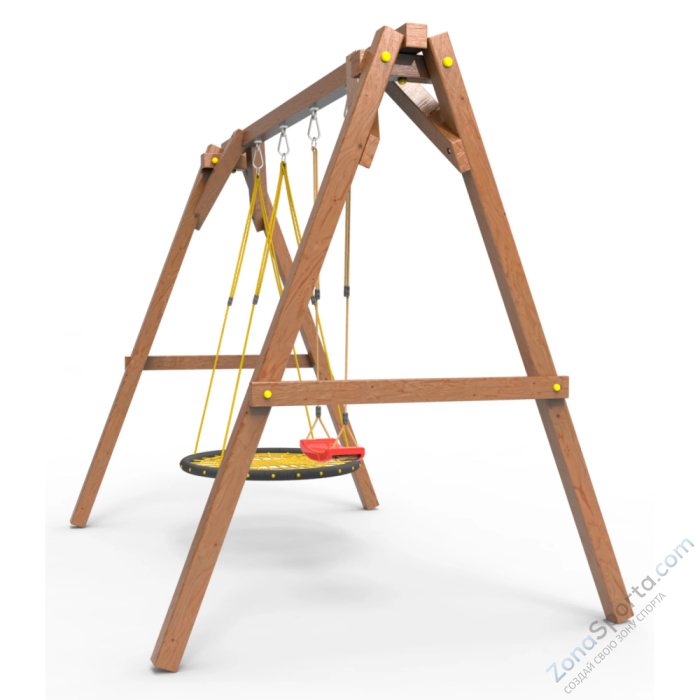 Деревянные качели Пикник 2 Оптимус (качели гнездо 1м качели drop)