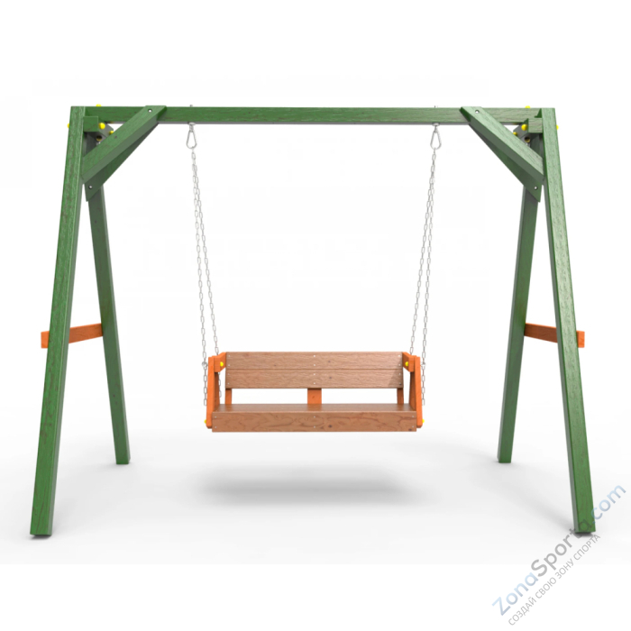 Деревянные качели Пикник 2 Вега (диванчик на цепях)