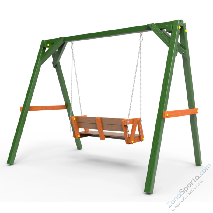 Деревянные качели Пикник 2 Вега (диванчик на цепях)