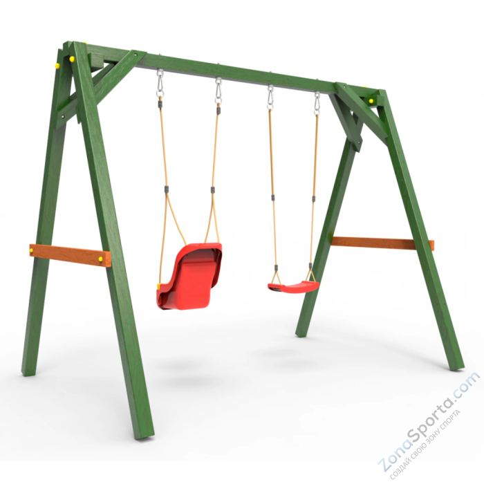Деревянные качели Пикник 2 Вега (качели для малышей качели долька) Деревянные качели Пикник 2 Вега (качели для малышей качели долька)