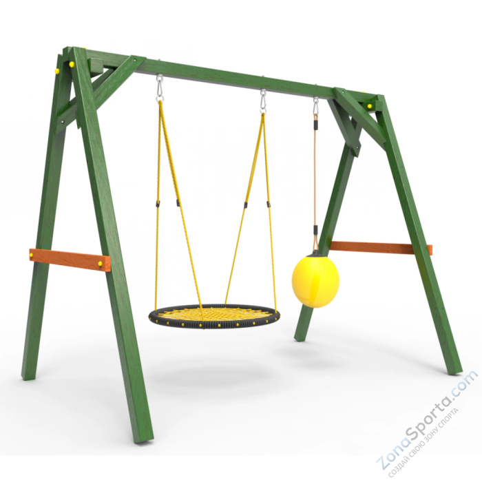 Деревянные качели Пикник 2 Вега (качели гнездо 1м качели drop)