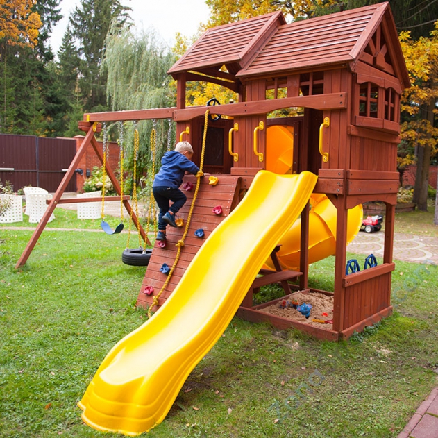 Детский игровой комплекс NewSunrise НьюСанрайз с винтовой горкой-трубой Детский игровой комплекс NewSunrise НьюСанрайз с винтовой горкой-трубой
