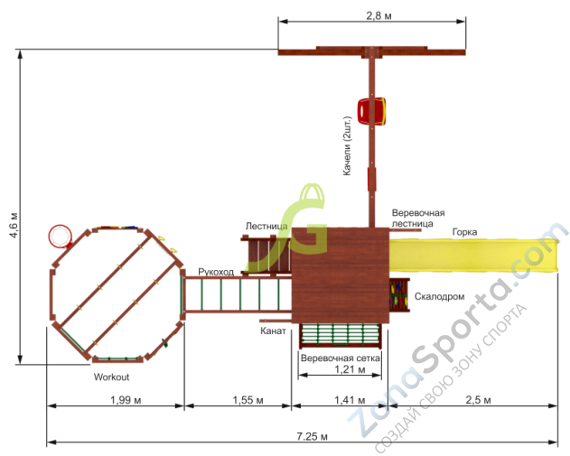 Детская площадка IgraGrad Панда Фани Gride с WorkOut