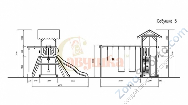 Детская площадка Савушка 4 Сезона 2