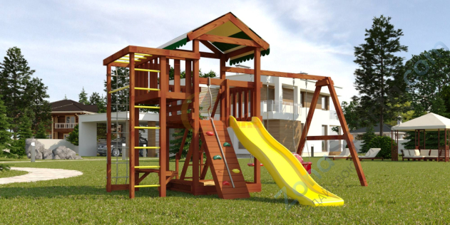 Детская площадка Савушка Мастер 3 (Махагон) 4 сезона