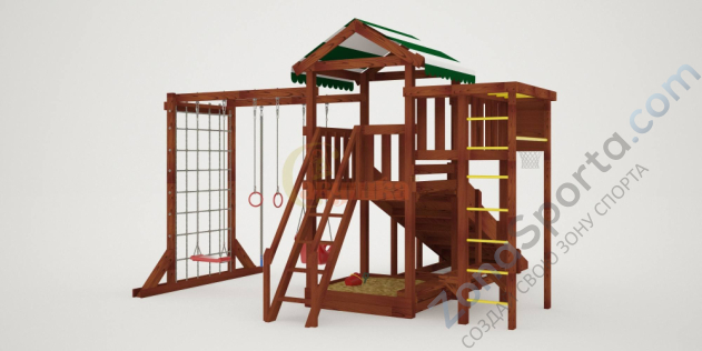 Детская площадка Савушка Мастер 4 (Махагон) 4 сезона