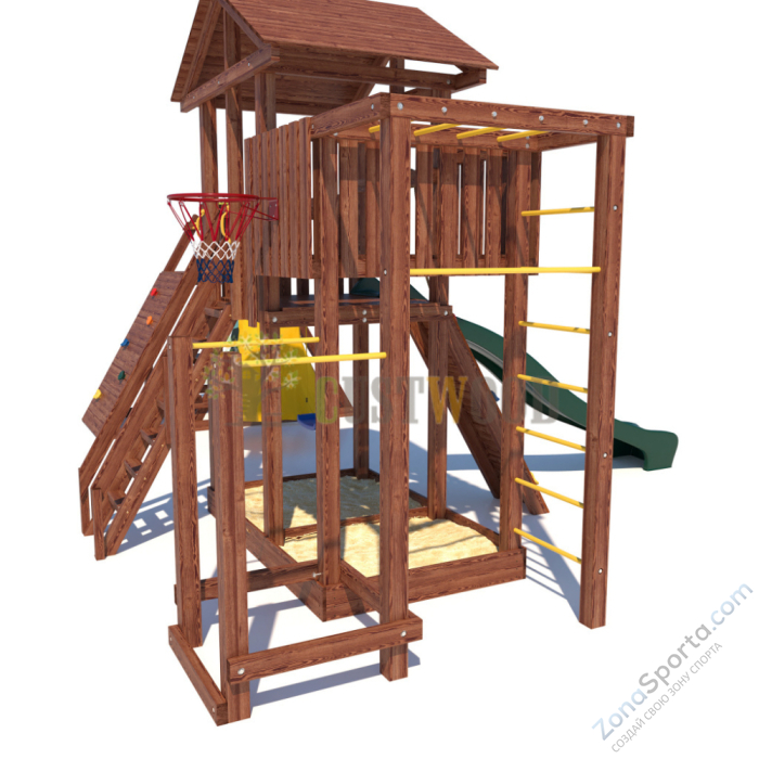 Детская деревянная игровая площадка для улицы дачи CustWood Active 2