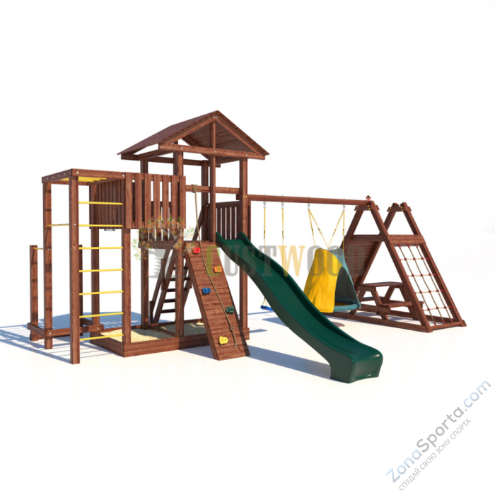 Детская деревянная игровая площадка для улицы дачи CustWood Active 2