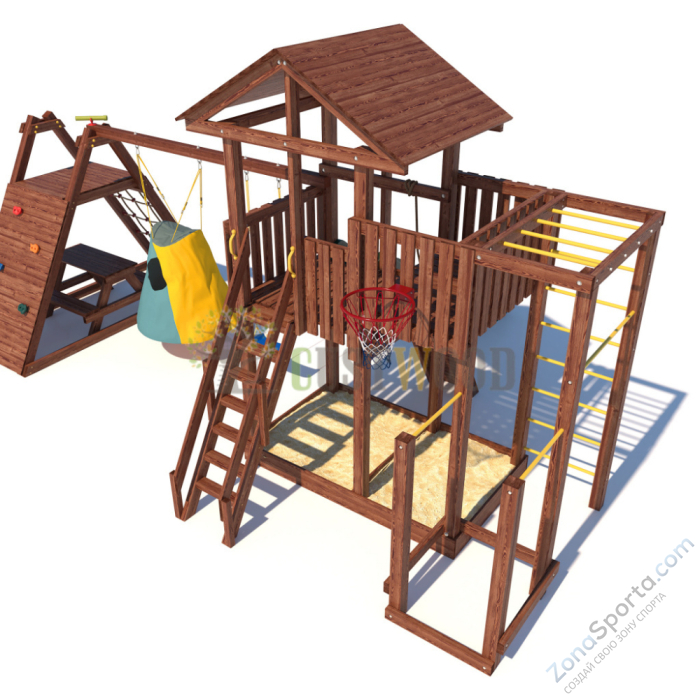 Детская деревянная игровая площадка для улицы дачи CustWood Active 2