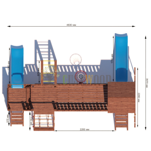 Детская деревянная игровая площадка для улицы дачи CustWood Scout SC11