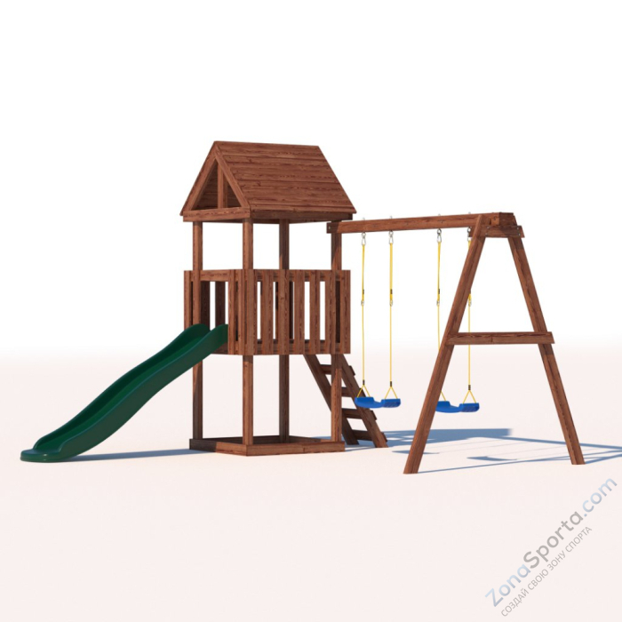 Детская площадка CustWood Junior Color JC1 с деревянной крышей