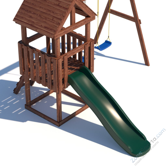 Детская площадка CustWood Junior Color JC1 с деревянной крышей