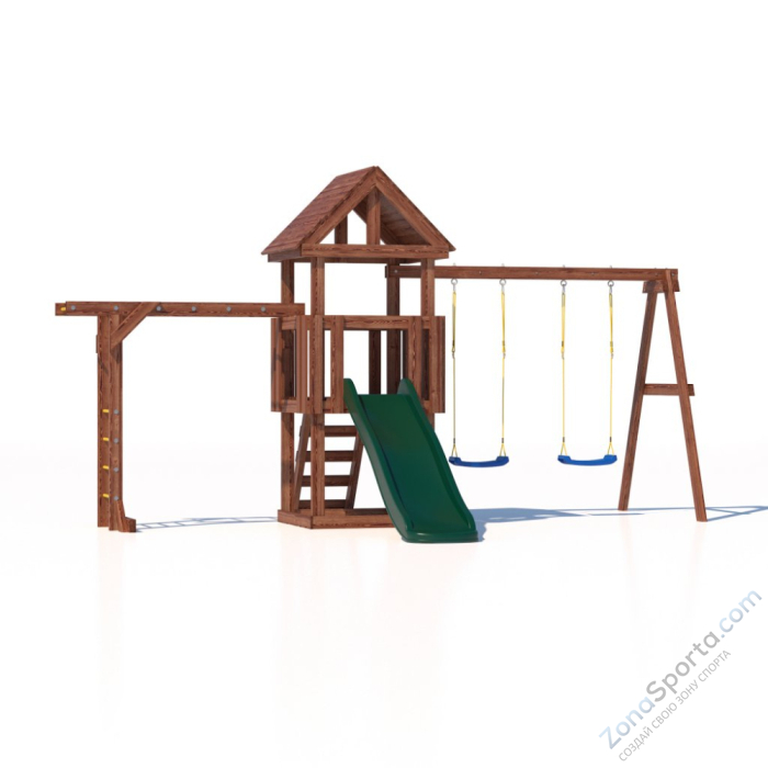 Детская площадка CustWood Junior Color JC3 с деревянной крышей