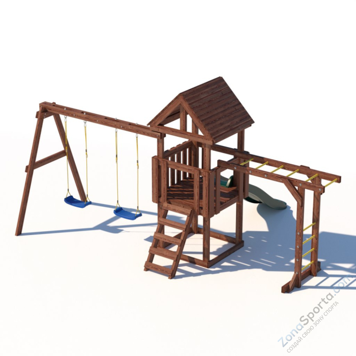 Детская площадка CustWood Junior Color JC3 с деревянной крышей