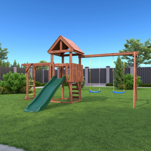 Детская площадка CustWood Junior Color JC3 с деревянной крышей