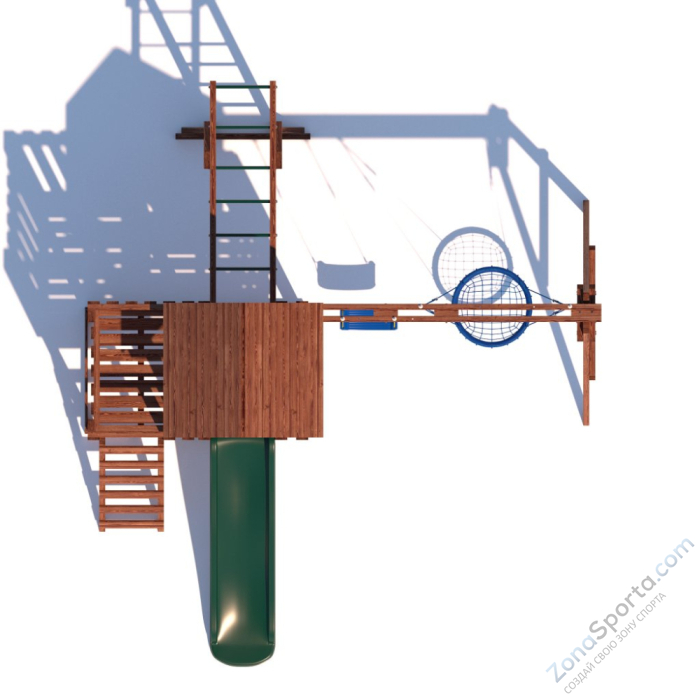 Детская площадка CustWood Junior Color JC5 с деревянной крышей 