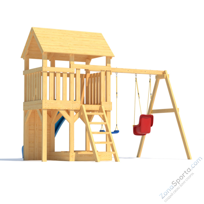 Детская площадка CustWood Scout S3+ с деревянной крышей 