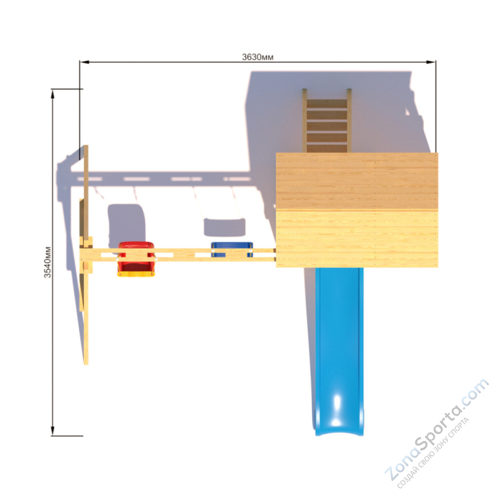 Детская площадка CustWood Scout S3+ с деревянной крышей 