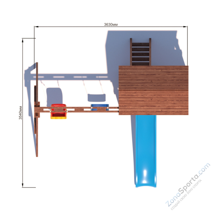 Детская площадка CustWood Scout SC3+ с деревянной крышей 
