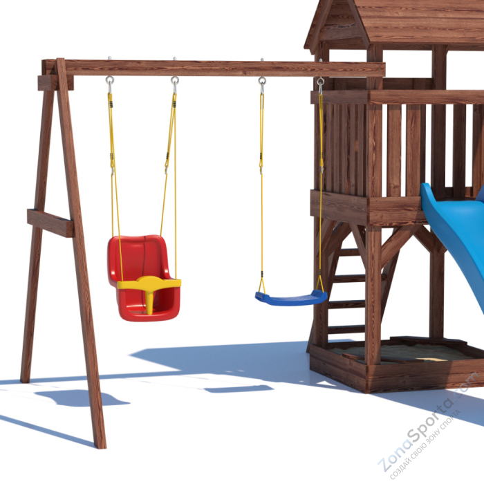 Детская площадка CustWood Scout SC3+ с деревянной крышей 