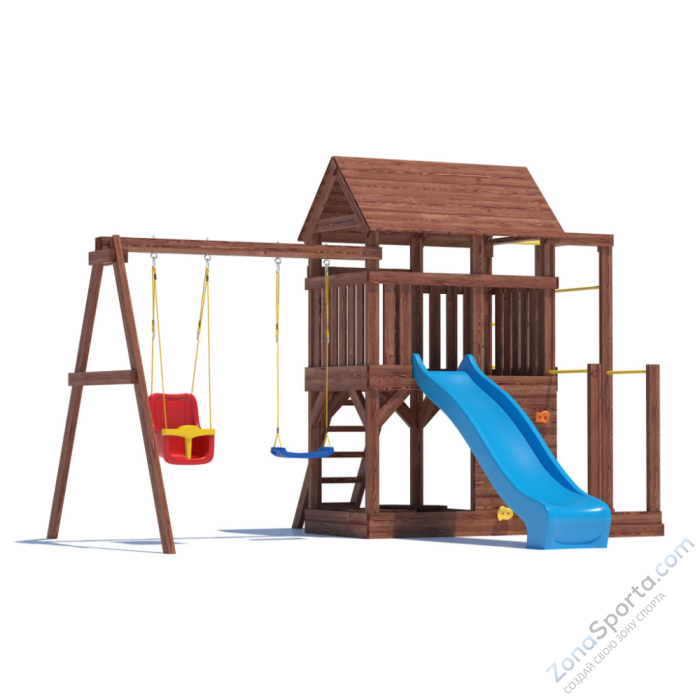 Детская площадка CustWood Scout SC5+ с большой деревянной крышей