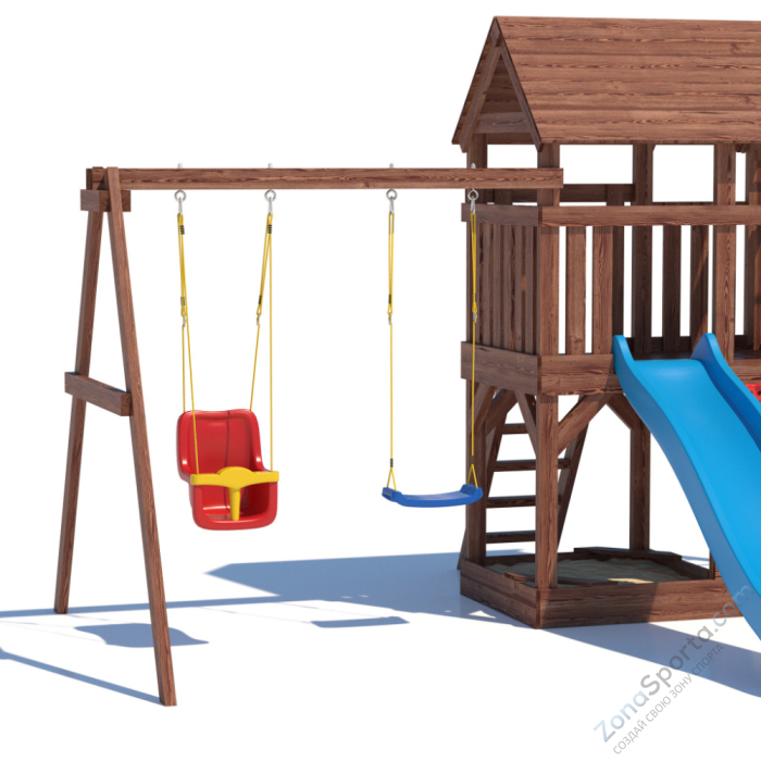 Детская площадка CustWood Scout SC5+ с большой деревянной крышей