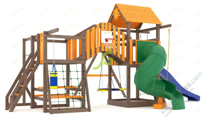 Детская площадка IgraGrad Панда Фани Мостик с трубой