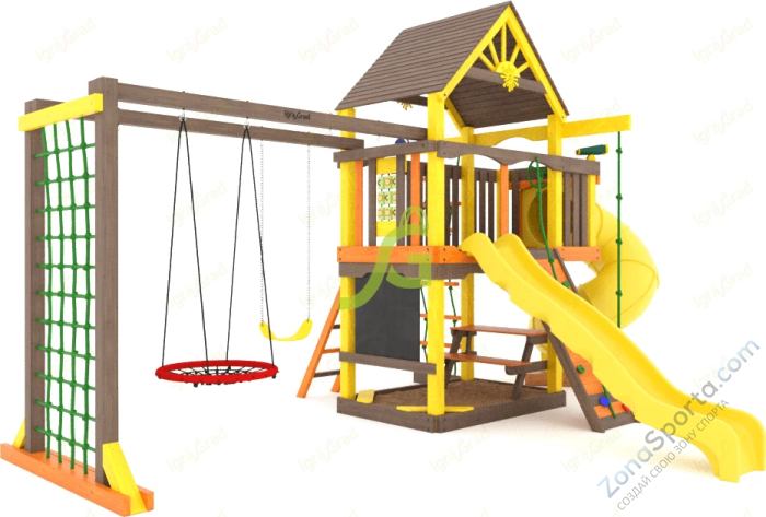 Детская площадка IgraGrad Шато с трубой (Дерево) мод.2